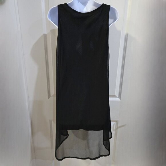 Retro Doll Skull Tank Dress ✦ S Black High-Low Hem ✦ Sheer Overlay NWOT - Picture 5 of 16